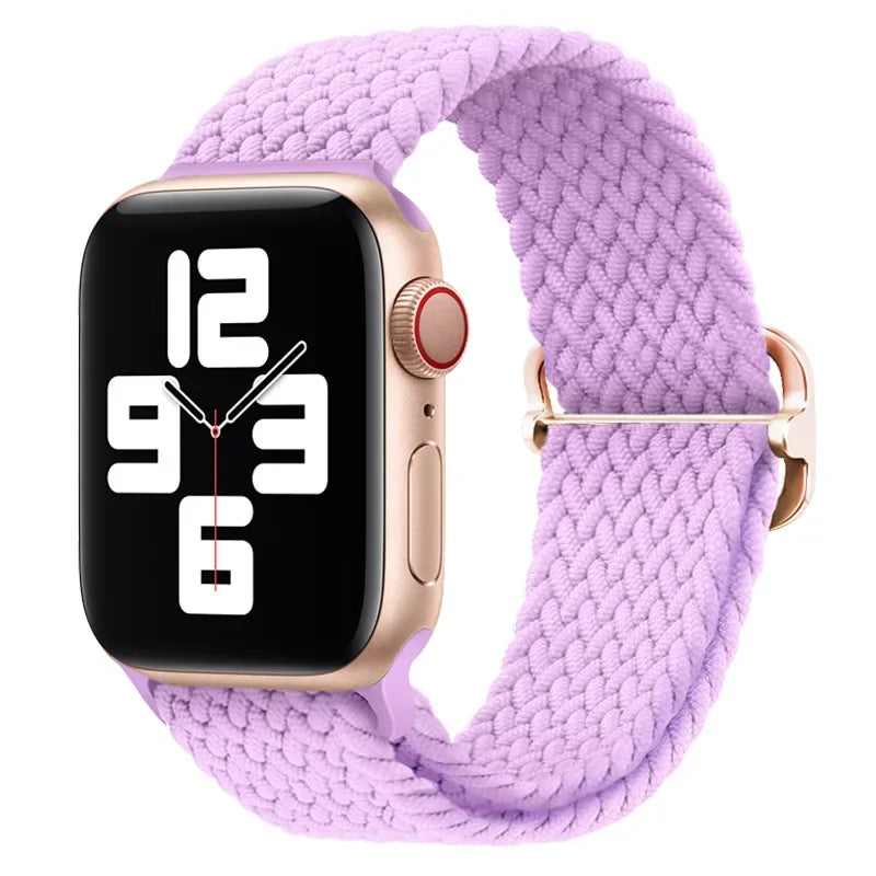 Braided Loop for Apple Watch Strap 44mm 40mm 45mm 41mm 42mm 38mm 49mm Elastic Solo Bracelet IWatch Series 7 Se 3 6 Ultra 8 Band