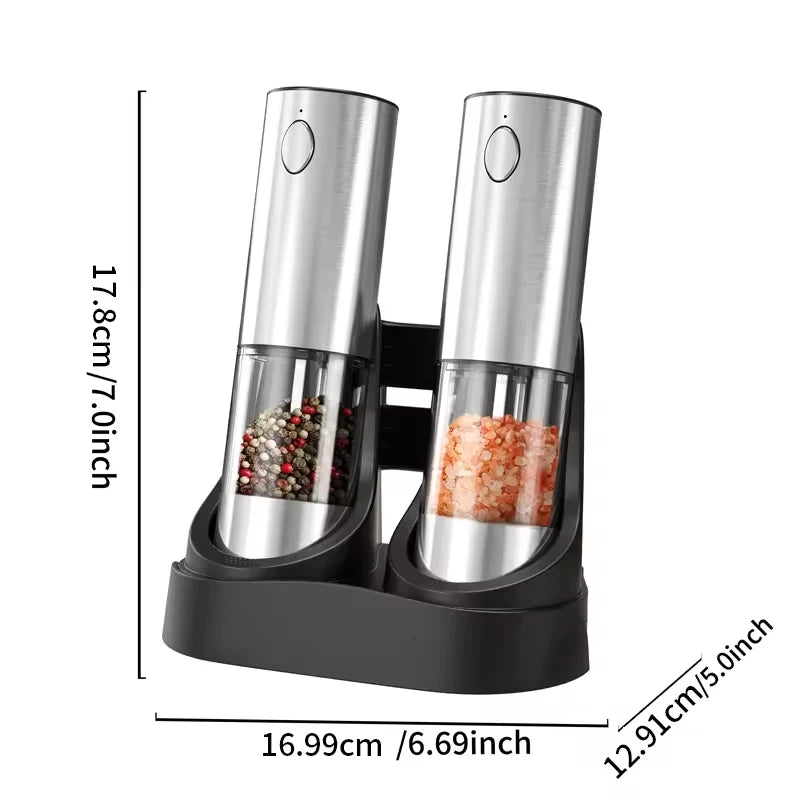 1pc/2pcs MINI USB Rechargeable Automatic Pepper Grinder Adjustable Coarseness Salt And Pepper Mill for Kitchen Spice Grinder