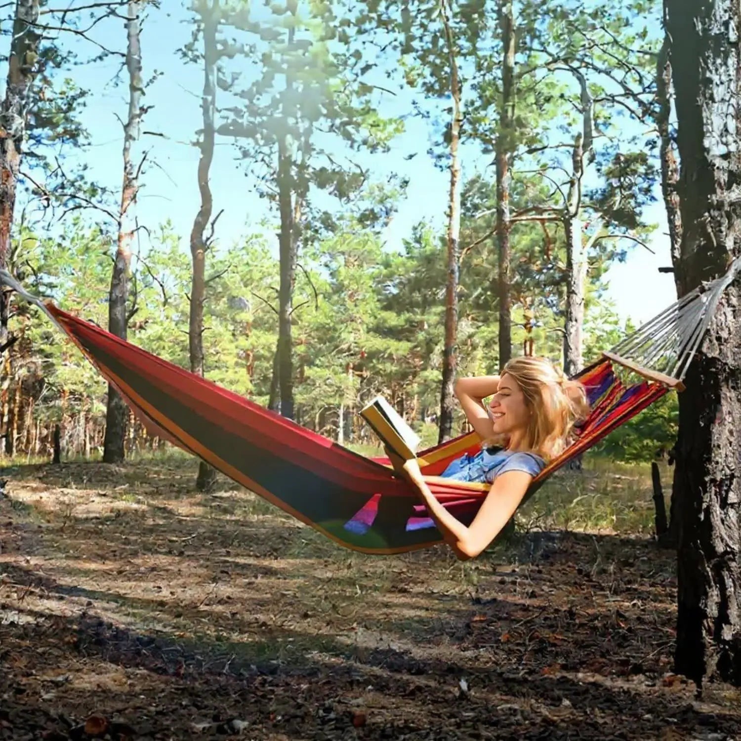Gyroor Adjustable Stand Hammock - 600lb Capacity Stylish Hammock Bed with Storage Bag for Outdoor Relaxation