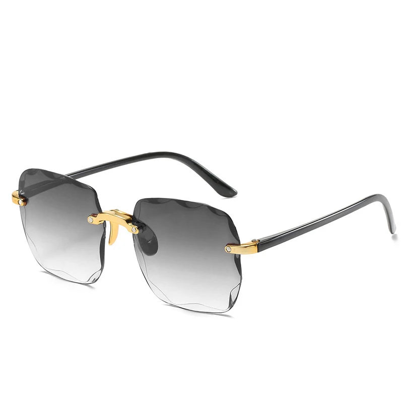 New Rimless Women's Sunglasses Fashion Gradient Lenses Sun Glasses Lady Vintage Pc Legs Classic Designer Shades Sunglasses