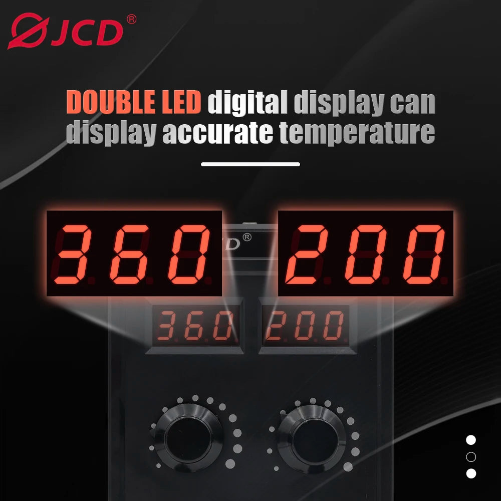 JCD 750W Soldering Station 2 IN 1 Hot Air Gun LCD Dual Digital Display Electric Soldering Iron SMD Welding Rework Station 8586D