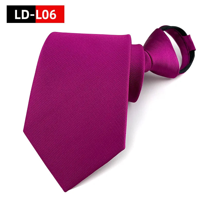 Zipper Tie Men Necktie Lazy Pre-tied Ties Solid 8cm Hot Sell Style Zipper Necktie For Men Women Bridegroom Wedding Wholesale