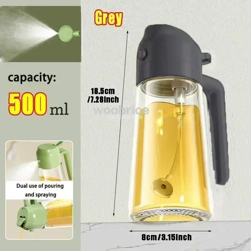 Dual Purpose Glass Oil Bottle Kitchen Spray Oil Sprayer Bottle Kitchen Oils Spray Can Leakproof Oil Spray Bottle Household