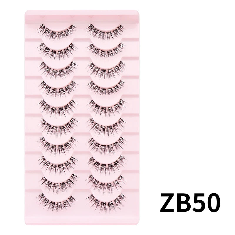 10 Pairs Natural Lashes Manga Full Strip Lashes Makeup Bulk Wholesale Dropshipping Eyelash Extension Lashes Anime False Eyelash