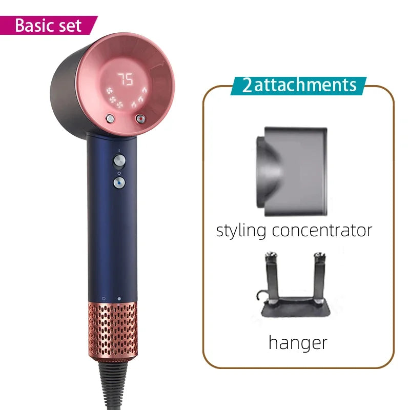 Professional Hair Dryer High Speed Negative Ion 110000rpm Hair Dryer 1500W Professional Hair Care with LED Temperature Display