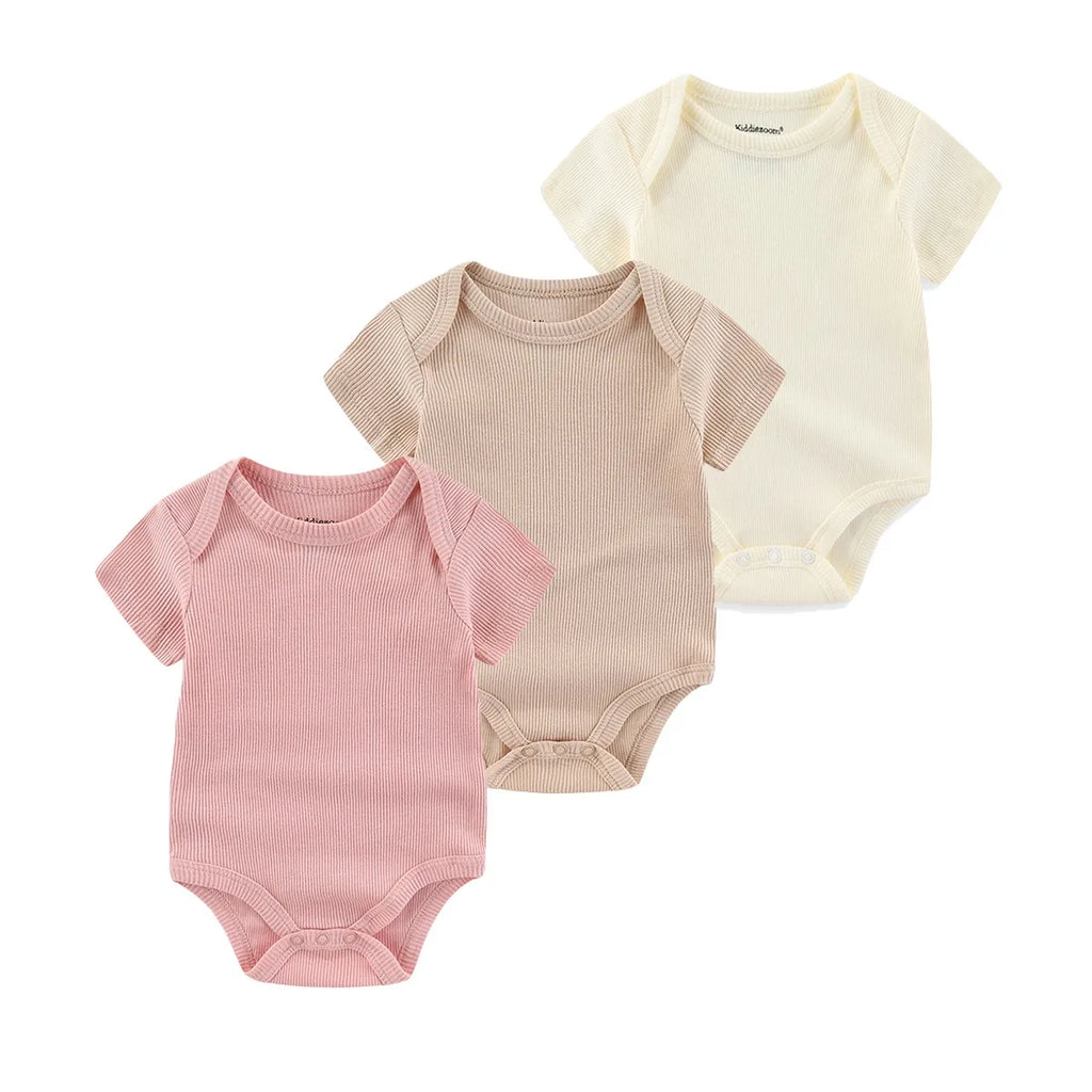 Kiddiezoom Four Seasons 0-12M 1 PCS Solid Unisex Baby Bodysuits Soft 100%Cotton Newborn Boy Girl Onesies Infant Clothing
