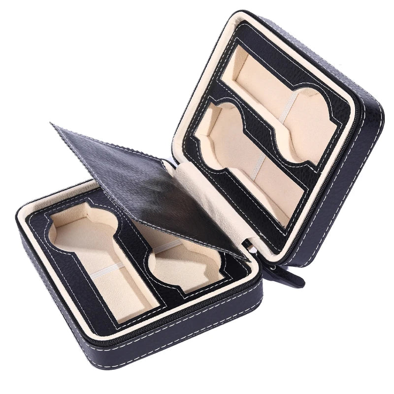 2024 New 6/10/12 Girds Portable Watch Storage Boxes Organizer with Zipper Classic Style Multifunctional Watch Display Box