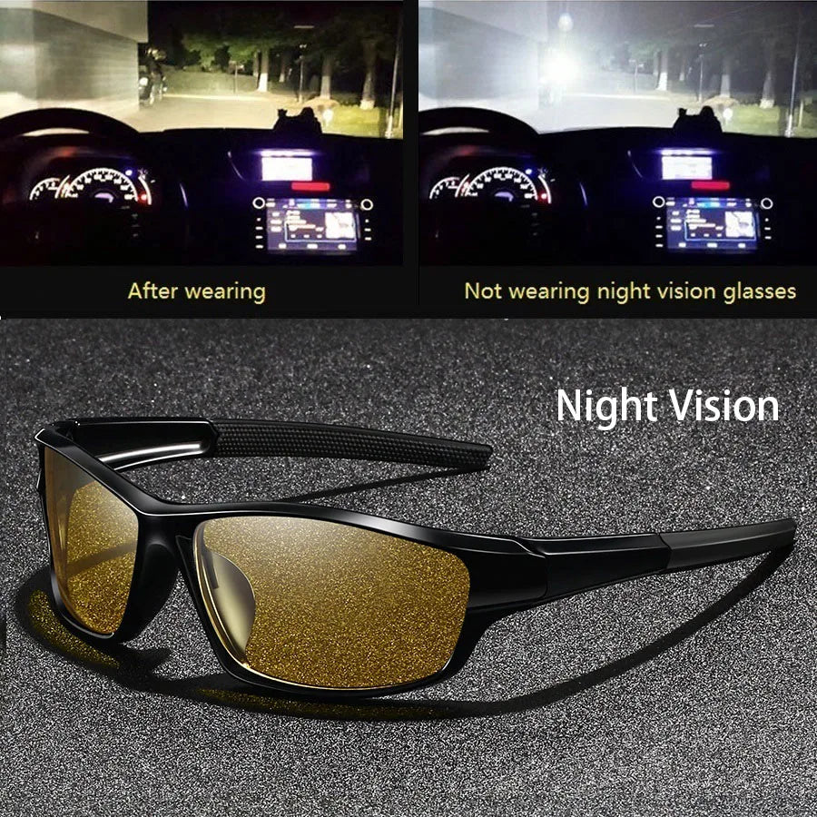Fashion Vintage Square Frame Unisex Night Vision Glasses Reduce Visual Fatigue Lenses Anti-Glare Anti-Reflective Eyewear