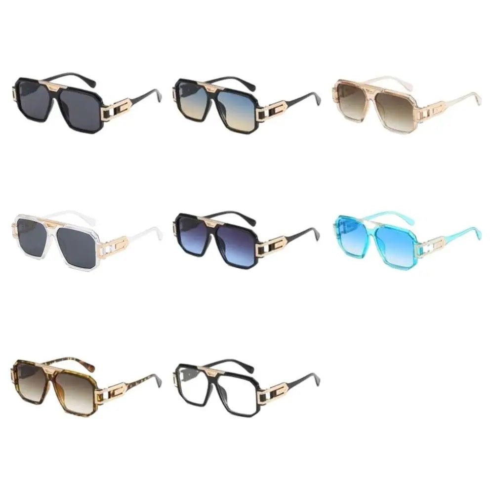 Party Square Full Frame Sunglasses Large Frame Oversized Anti-UV Glasses Street Style PC Retro HD Sunglasses Men