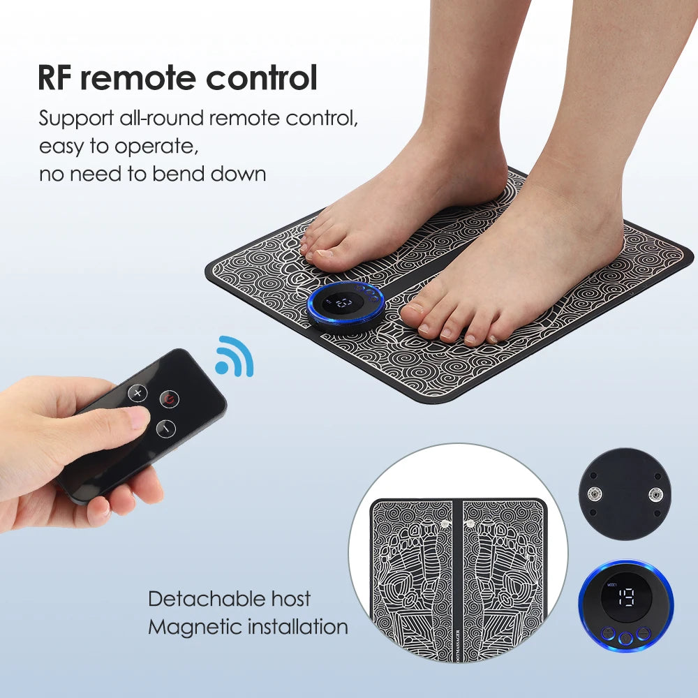 Smart Foot Massage Pad RF Remote Feet Massager 8 Modes 19 LevelsImprove Blood Circulation Relax Muscles Slim Legs Foot Pad
