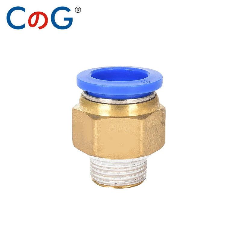 10PCS PC Pneumatic Fitting Air Quick Connecors Fitttings PC 4/6/8/10mm Thread 1/8" 1/4" 3/8" 1/2" Hose Quick Couplings