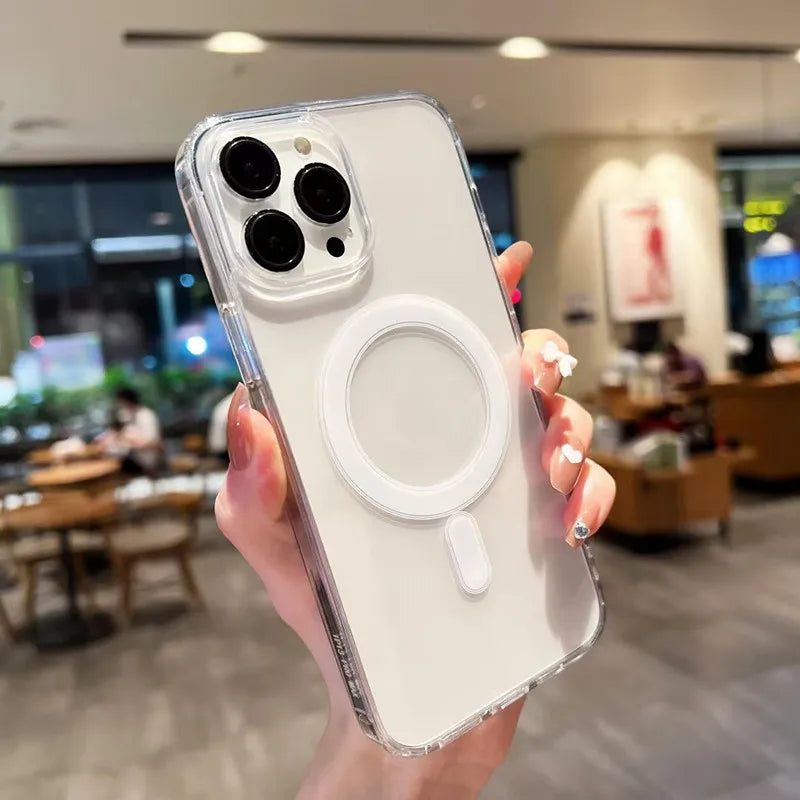 Clear Magsafe Magnetic Wireless Charging Animation Case For iPhone 17 Air 16 15 14 13 12 11 Plus Mini Pro Max Cover With Box