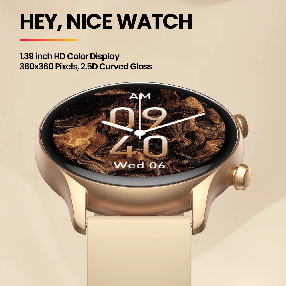 New Zeblaze Btalk 3 Plus Voice Calling Smartwatch 1.39'' Large HD Color Display Health Monitoring Sports Smart Watch