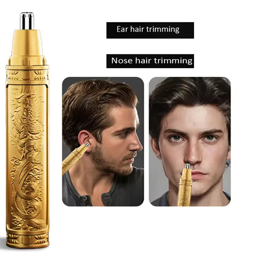 2026 Ear and Nose Hair Trimmer for Men 360 Rotating Dual-Blade Electric Shaver Professional Ear Nose Removal Battery (Without Ba