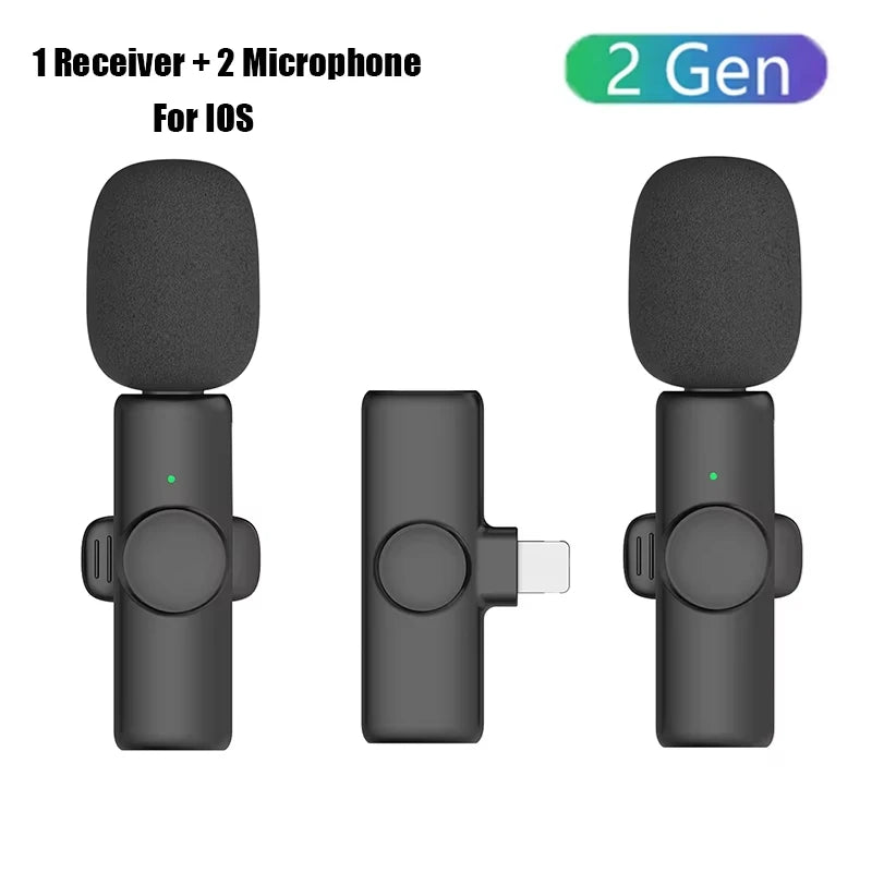 New Portable Wireless Lavalier Microphone Audio Video Recording Mini Microphone for iPhone Laptop Android Live Gaming Mic