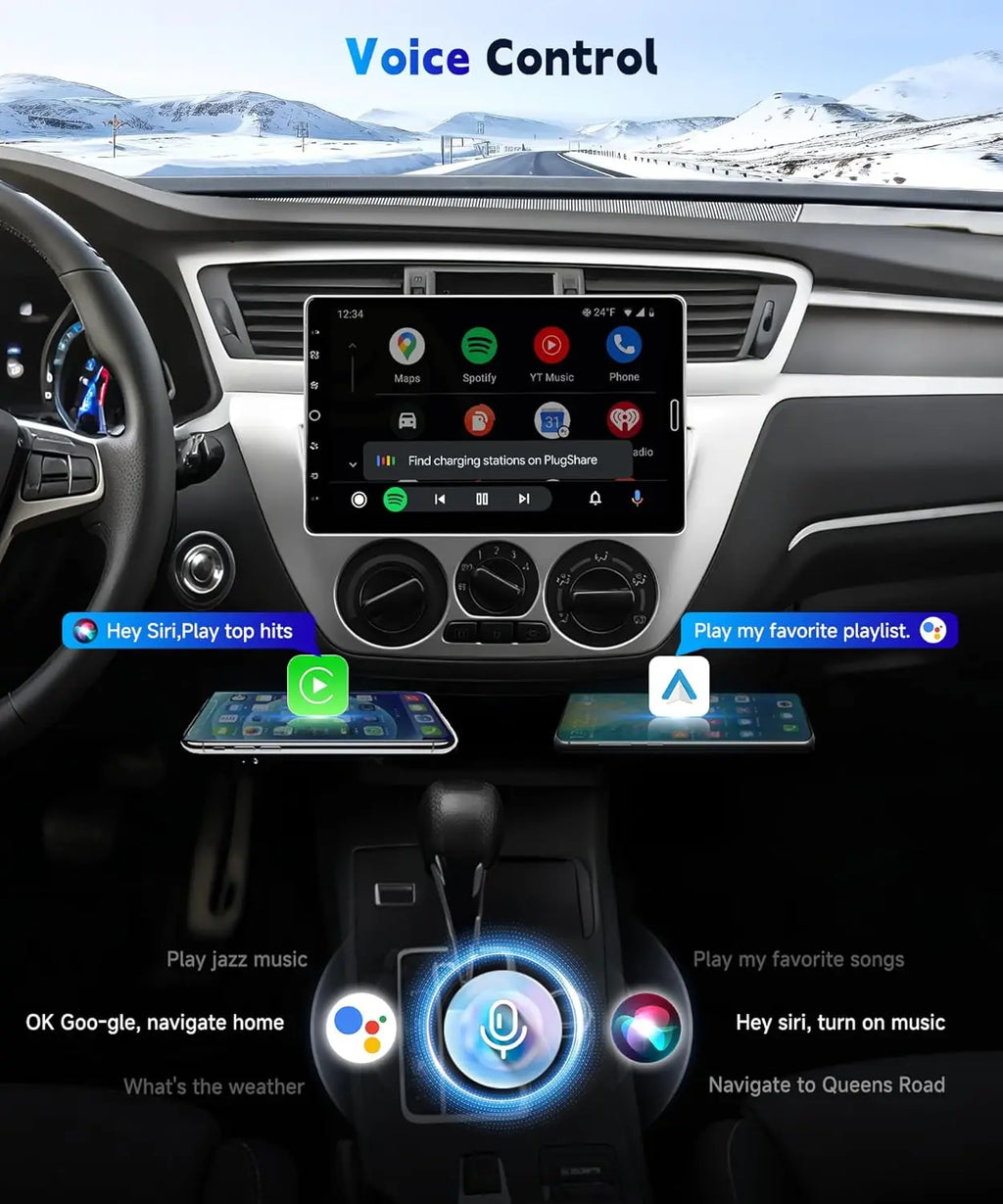 New Upgraded 10" Rotatable Touch Screen Double Din Car Stereo Radio Multimedia Video Player GPS Navigation Support Wireless Carplay Android Auto 2+32GB Audio Receiver Bluetooth 5.2 16-Band EQ MP5 Player USB FM Support Mirror
