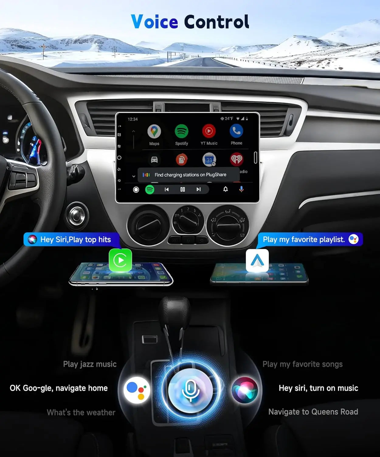New Upgraded 10" Rotatable Touch Screen Double Din Car Stereo Radio Multimedia Video Player GPS Navigation Support Wireless Carplay Android Auto 2+32GB Audio Receiver Bluetooth 5.2 16-Band EQ MP5 Player USB FM Support Mirror
