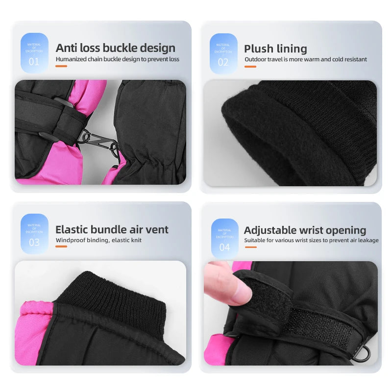 Winter Warm Snow Gloves Waterproof Ski Gloves Thermal Touch Screen Gloves Sport Cycling Gloves Outdoor Warm Motorcycle Gloves