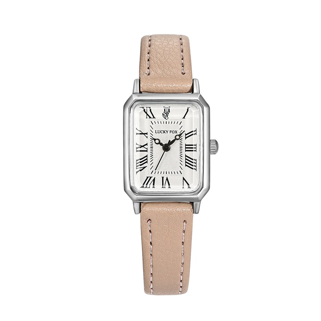 Fashion Rectangle Quartz Wrist Watch for Women Luxury Brand Roman Dial Leather Strap  Ladies Watches Clock