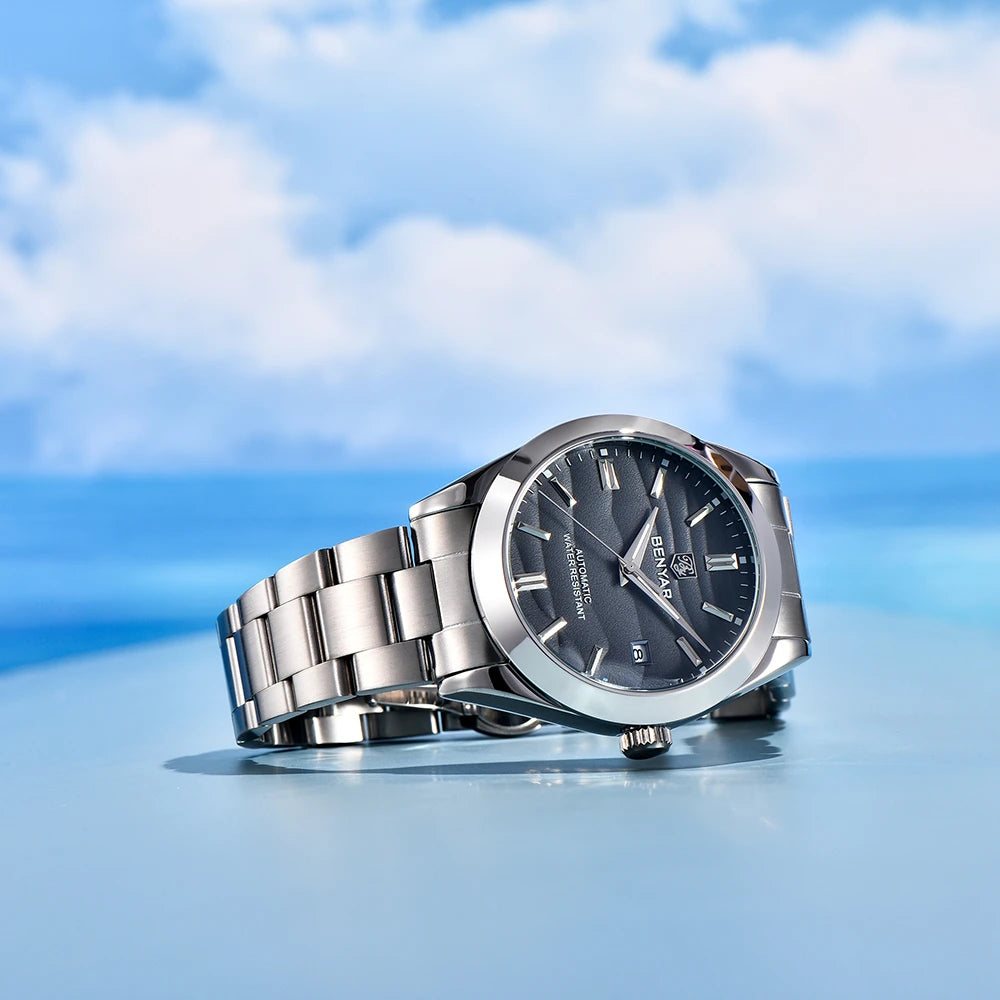 BENYAR Top Sand Series 40mm Hot Selling Mechanical Watch 316L Stainless Steel Simple 5 Bar Waterproof Automatic Men's Watch