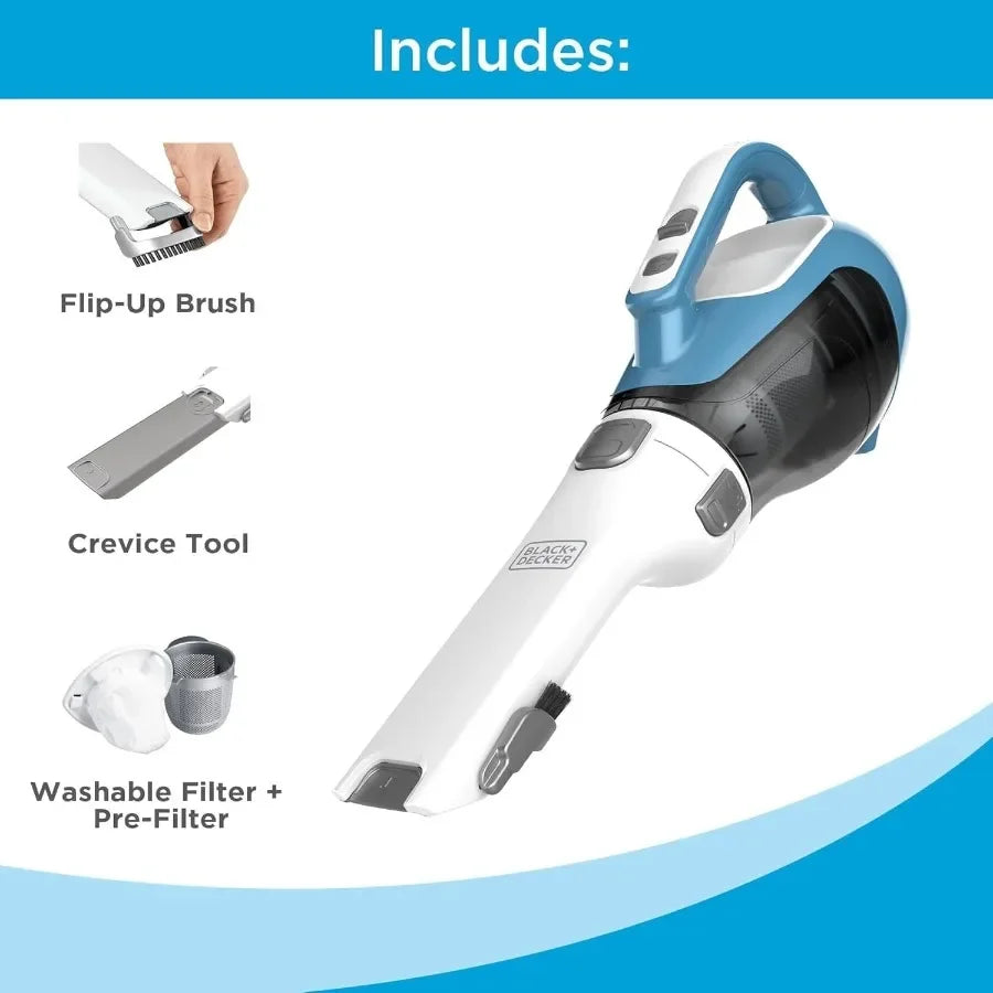 Dustbuster Cordless Handheld Vacuum Cleaner Compact Portable Car & Home Vac with Crevice Tool, Rotating Nozzle and Charging Station for Pet Hair Cleaning