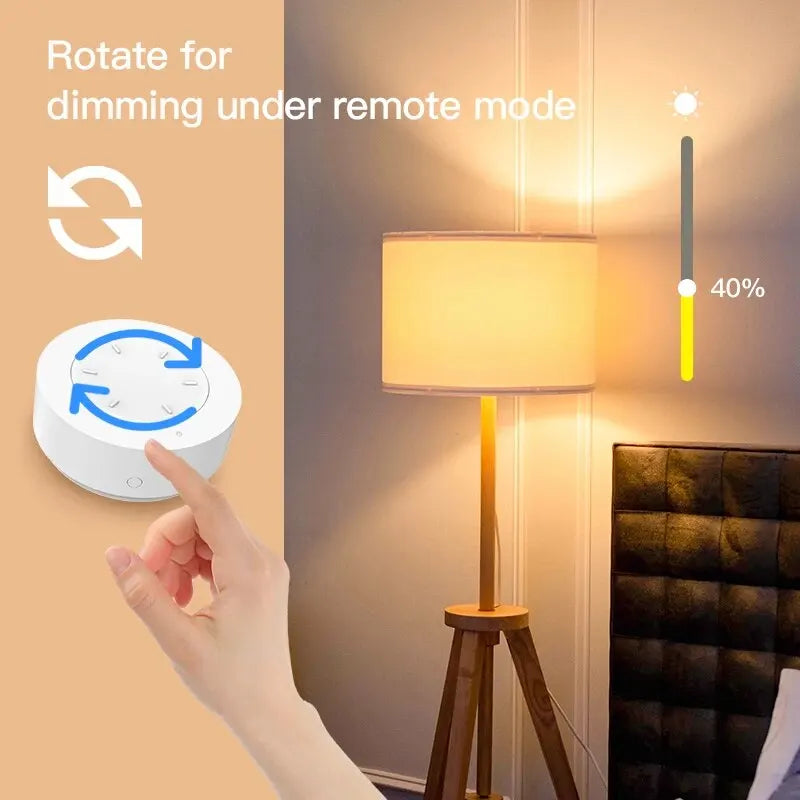 Smart Knob Switch DIY Wireless Scene Button Rotatable Dimmer Switch Home for Tuya ZigBee Smart Appliances Automation Linkage