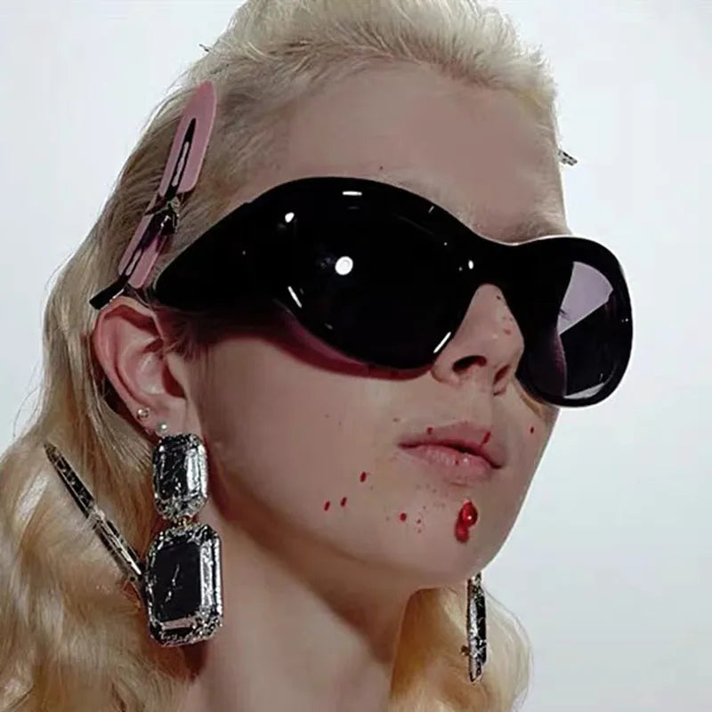 Oversized Y2K Punk Big Frame Vintage Sunglasses Women For Men Luxury Brand Designer Sun Glasses Popular Fashion Future Shades UV