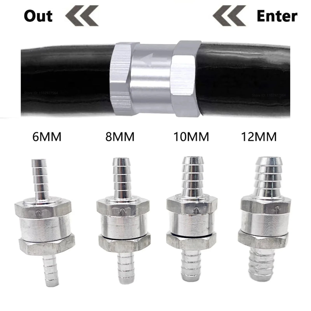 New Fuel Non Return Check Valve 6/8/10/12mm Aluminium Alloy Petrol Diesel Water Fuel Line One Way for Peugeot Renault