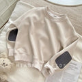 Spring Solid Sweatshirt Children Clothing 2024 New Autumn Fashion Loose Casual Pullover Kids Long Sleeve Cotton Tracksuits 2-8 Y
