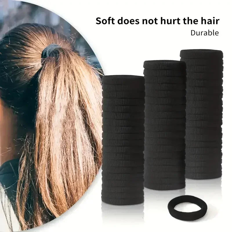 10-100pcs High Elastic Hair Bands for Women Girls Black Basic Hair Tie Headband Simple Ponytail Holder Headwear Hair Accessories