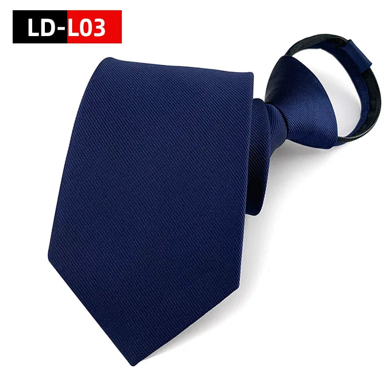 Zipper Tie Men Necktie Lazy Pre-tied Ties Solid 8cm Hot Sell Style Zipper Necktie For Men Women Bridegroom Wedding Wholesale