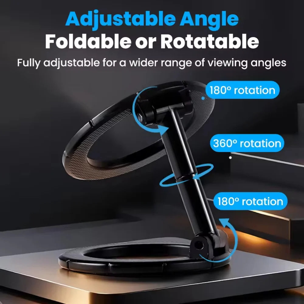 1 PC Portable Foldable Magnetic Phone Holder 360° Rotating Double-Sided Car Mount with Double Magnetic Absorption Mobile Stand