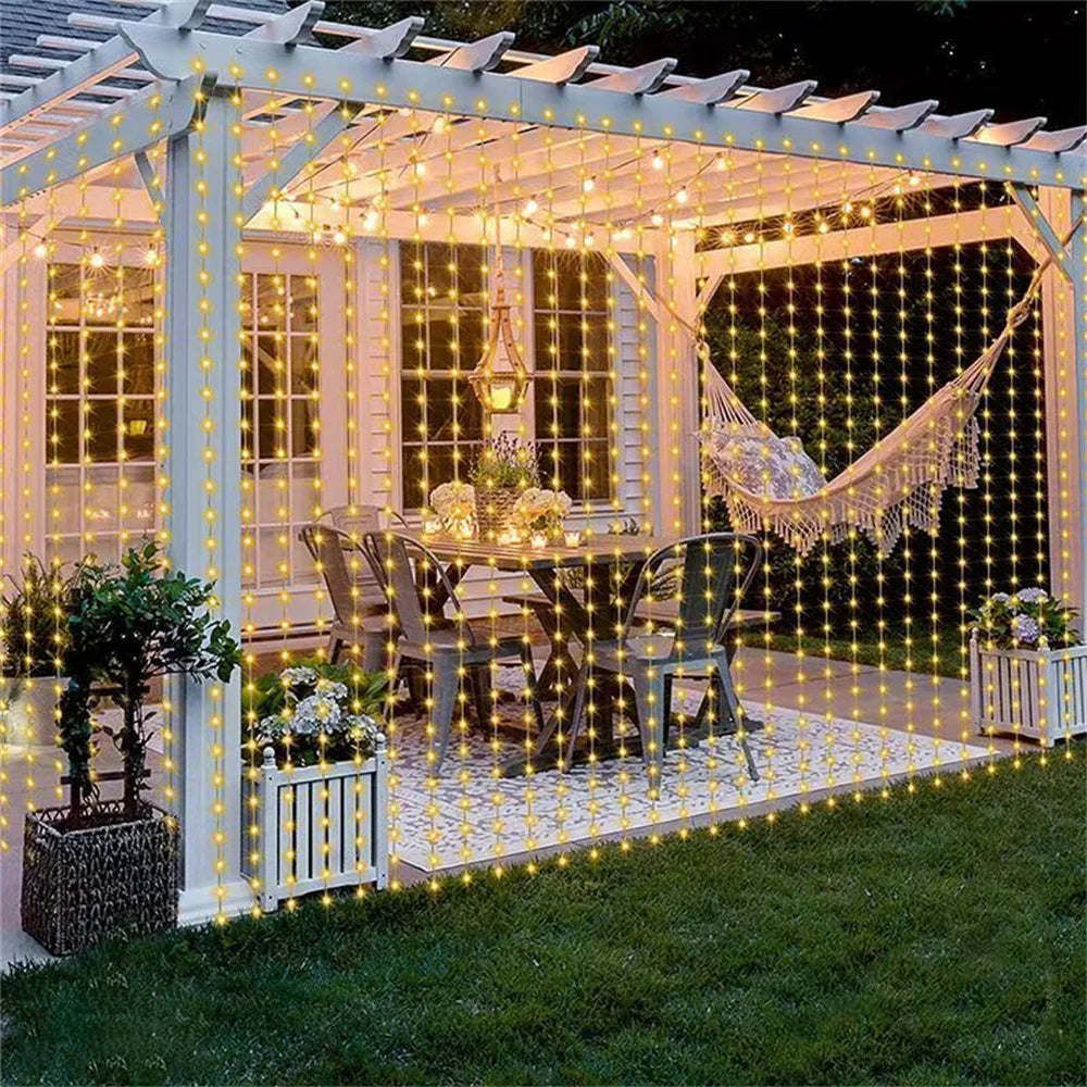Remote Fairy Lights USB Curtain LED String Lights EID Mubarak Bedroom Wedding Valentine's Day Ramadan Home Decoration 2026