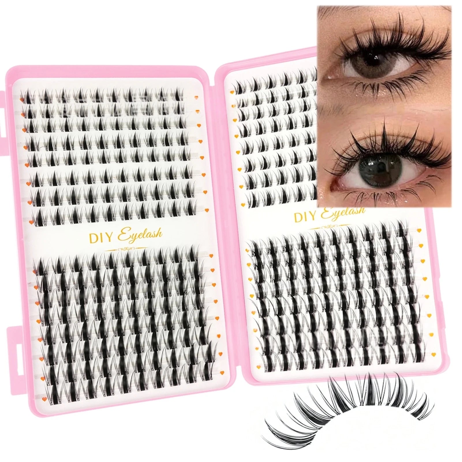 32 Rows Cartoon Eyelashes, Includes Various Styles Such As Cartoon , Anime Eyelash Clusters,Natural Style Eyelashes Suitable
