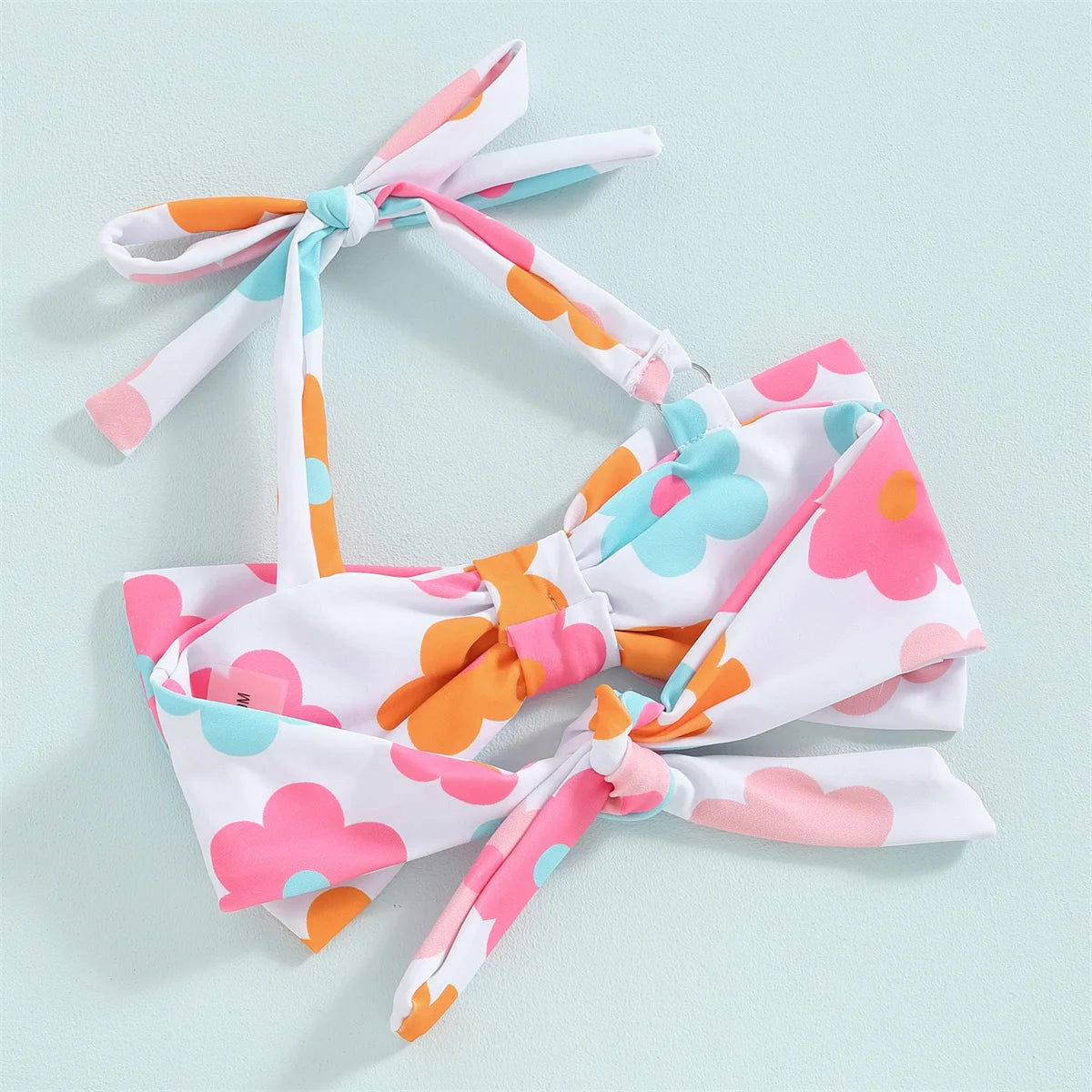1-6Y Little Girls Bikini Sets Flower/Plaid Print Sleeveless Bow Bikini Tops with Shorts 2024 Summer Baby Swimsuit Kids Beachwear