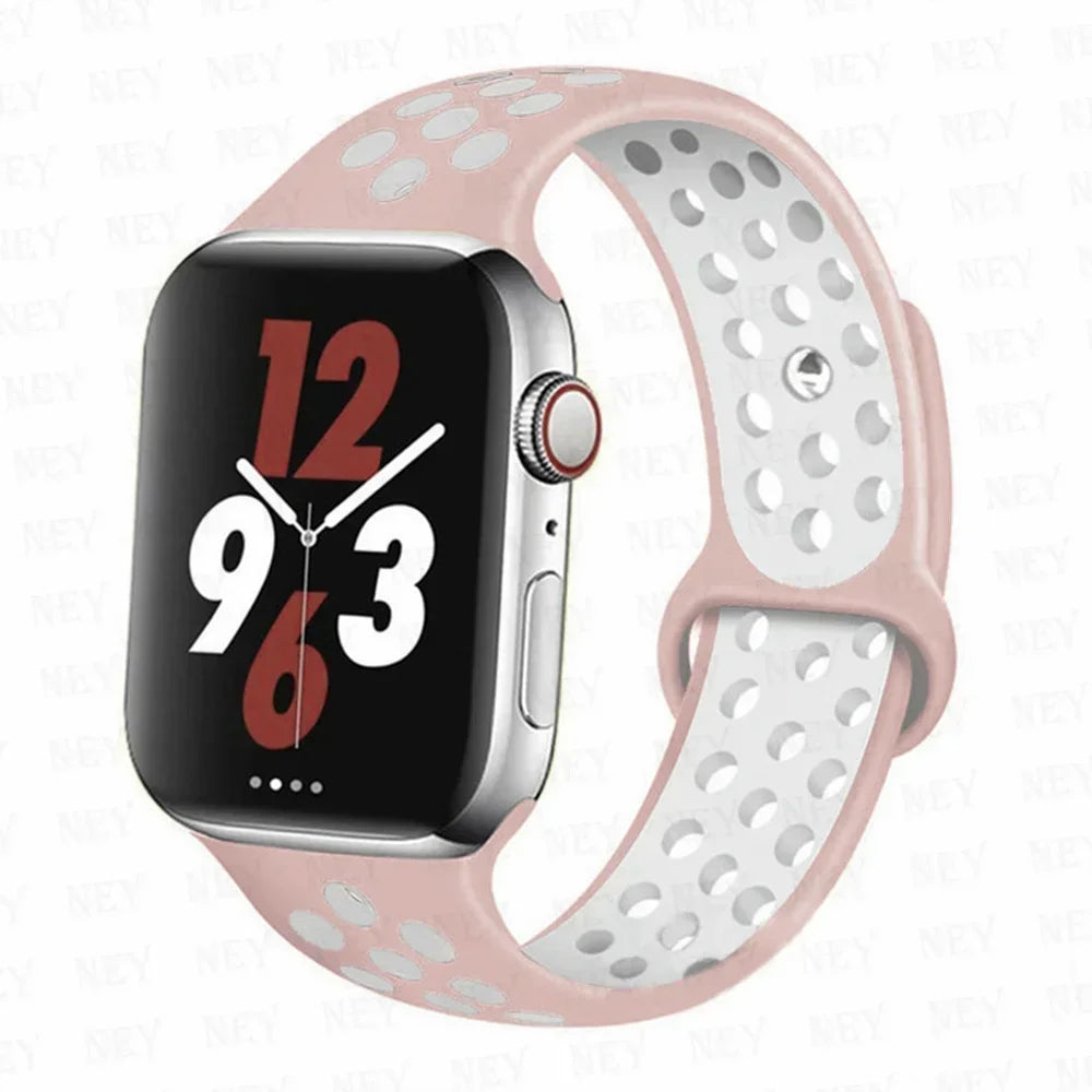 Sport Strap For Apple Watch Band 45mm 49mm 44mm 40mm 41mm 42mm Silicone bracelet correa iWatch Ultra 2 Series 9 8 SE 7 6 5 4 3