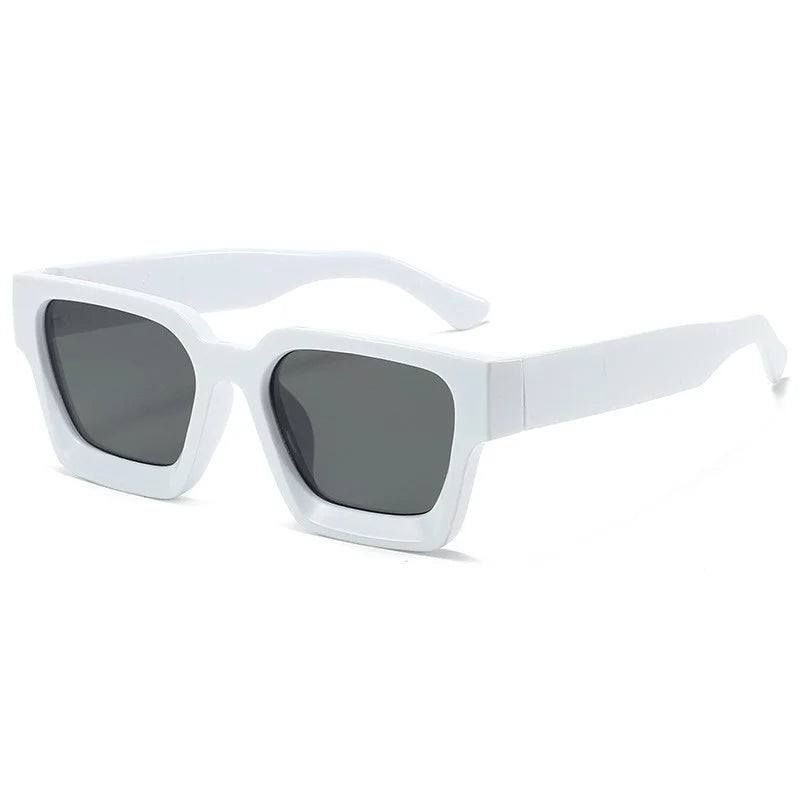 1PC Unisex Plastic Fashion Square Frame Sunglasses For Street Photography And Beach Trips Driving Accessories