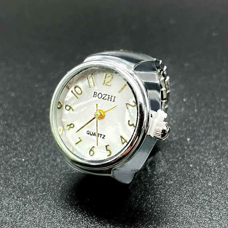 Finger Watches Selling Round Golden Silvery Quartz Men's And Women's Simple Ring Watches