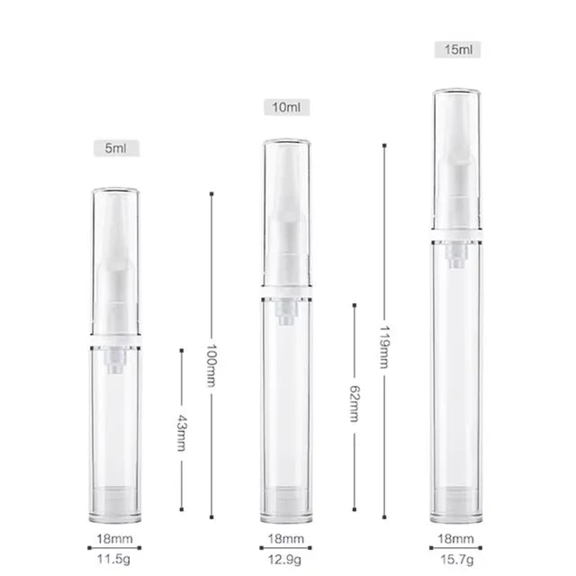 Portable Clear Foundation Dispenser Bottle 5/10/15ml Airless Vacuum Sample Container for Essence Eye Gel Cream Travel Essence Sa