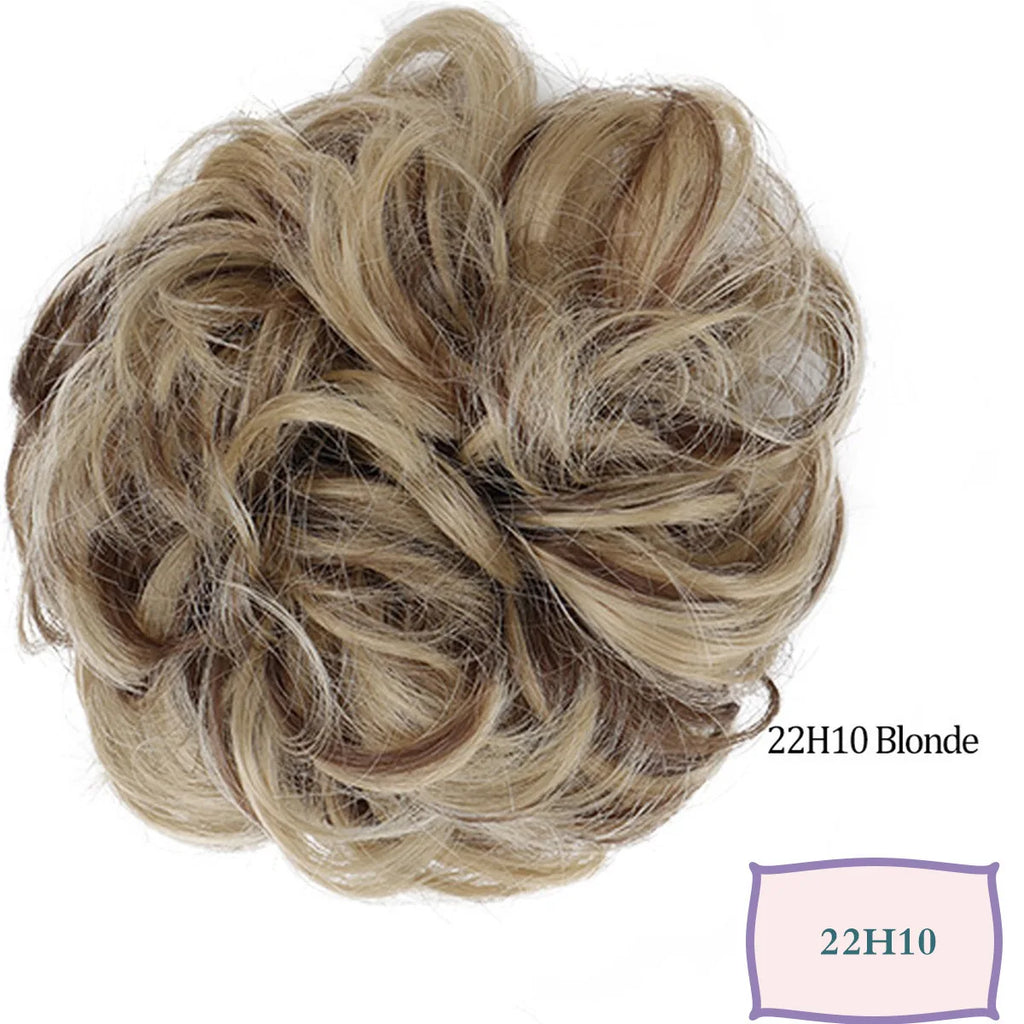 Synthetic Messy Hair Bun Chignon Scrunchies Fake Hair Band Braid Elastic Hairpiece Tail Chignon Donut Updo Hair Pieces for Women