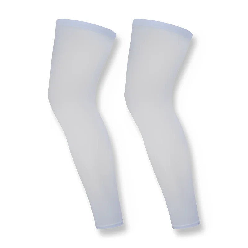 2PC Summer Running Cycling Legs Sleeve Ice Silk Protection Compression Non-Slip Leg Warmer Cooling Sport Gear Sunscreen Leggings