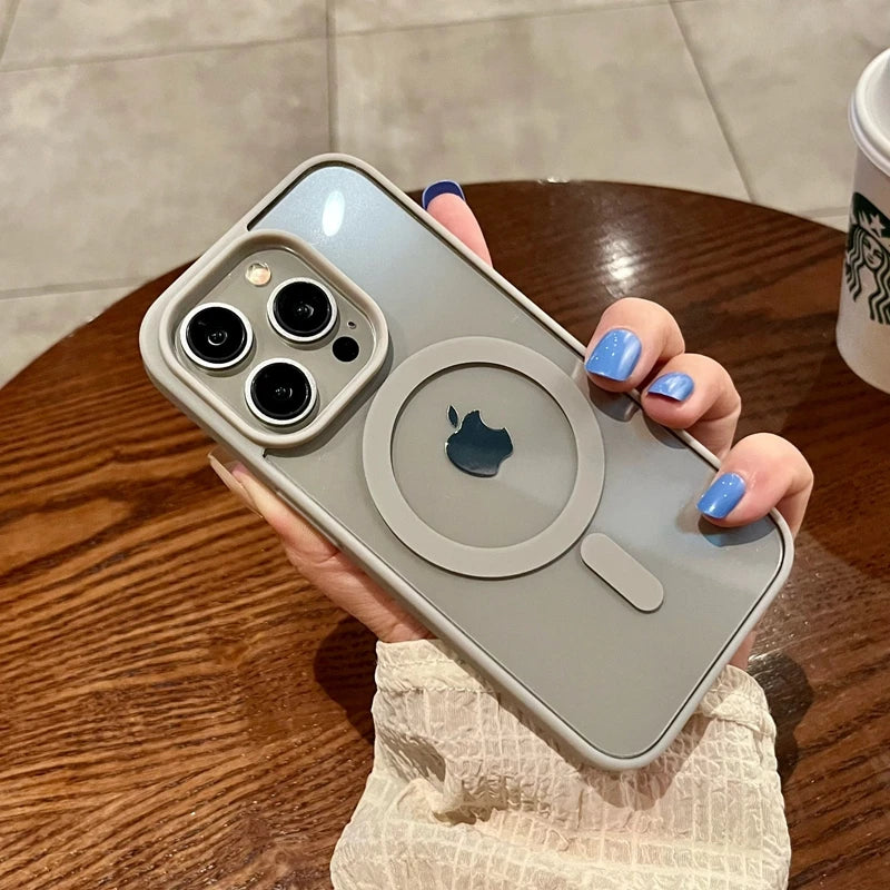 Luxury Magnetic Wireless Charge For Magsafe Case for iPhone 16 15 14 Plus 13 12 11 Pro Max Mini Soft Bumper Transparent Cover