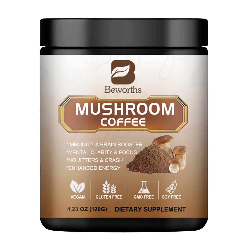 BWEORTHS 70/120/250G Mushroom Coffee Mixed Reishi&Lion's Mane Mushrooms Support Immunity&Focus Health Boost Memory NO-GMO