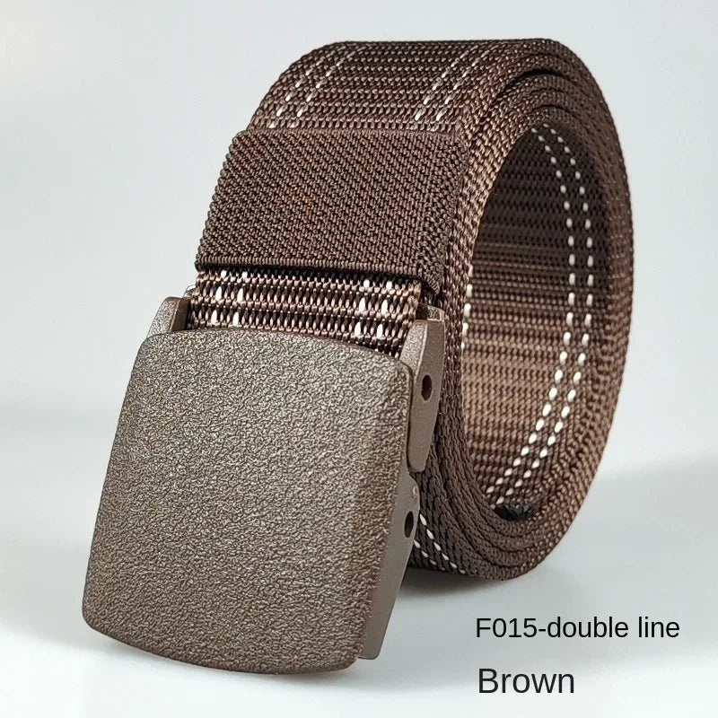 Automatic Buckle Nylon Women's Belts Canvas Outdoor Travel Premium Pants Sports Non-metallic Belts for Men White Black Blue Red