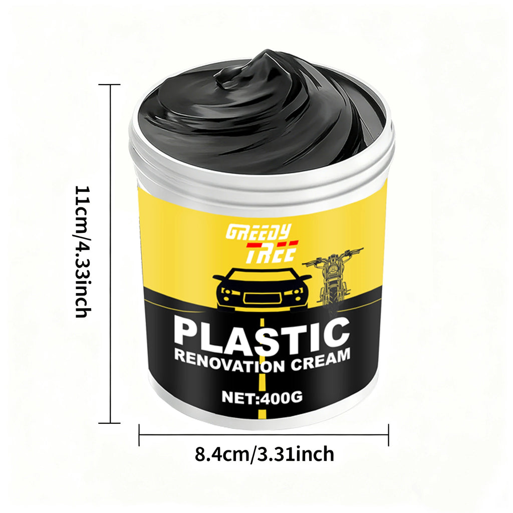 400g Heavy-Duty Car Plastic Renovator Wax - Fast-Acting Scratch Repair, Restores & Protects Car Bumpers, Interiors, Dashboard
