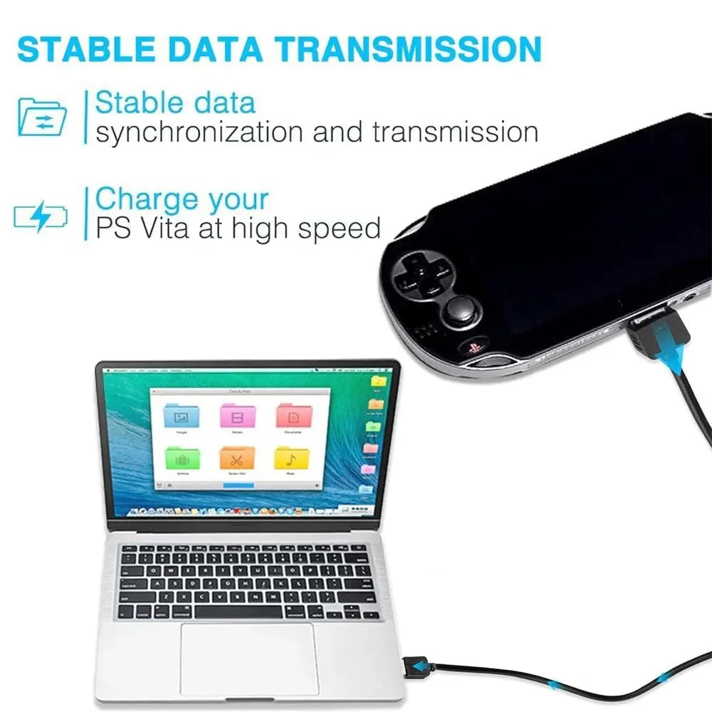 2 in 1 USB Charging Cable 1M Game Machine Charger Cable Transfer Adapter Wire Data Charging Data Cord For Playstation Vita 1000