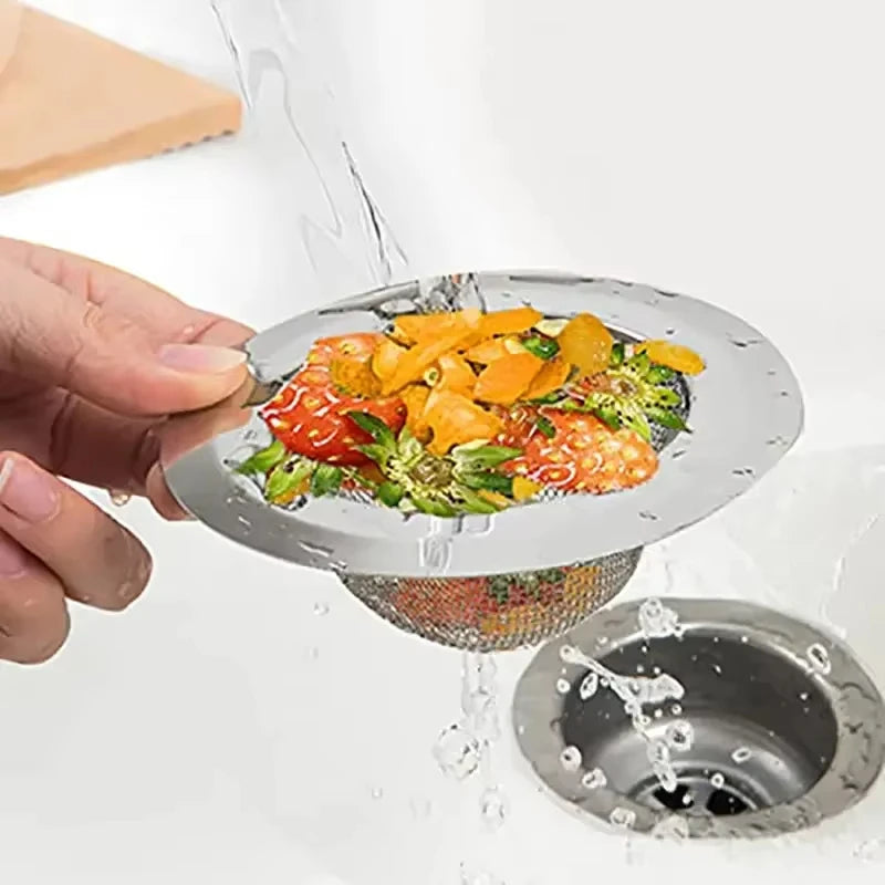 Stainless Steel Kitchen Sink Strainer Basin Residue Filter Drain Stopper