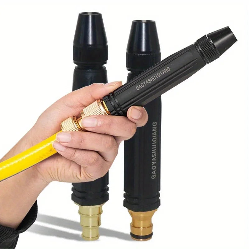 1Pc High-Pressure Water Gun Household Car Wash Water Black Car Wash Nozzle Diamond Water Watering Pipe Car Wash Gun Plastic Body