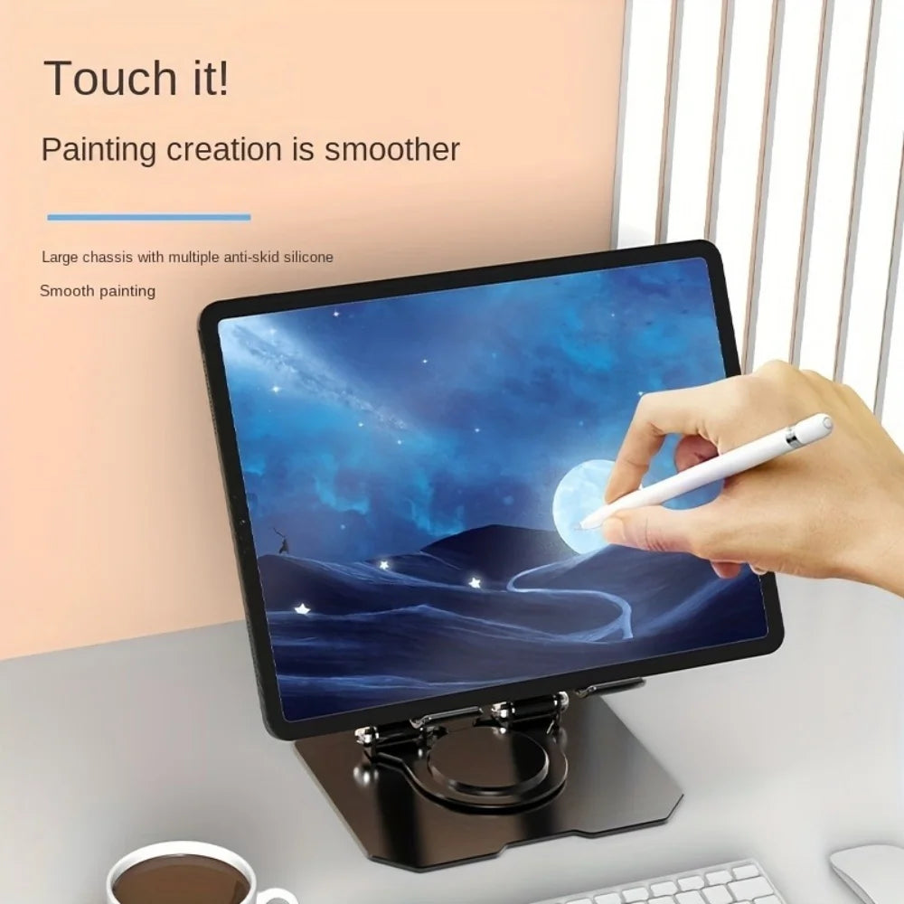 360° Rotatable Tablet Stand Adjustable Foldable Desktop Stand Holder Compatible For 4.7-12 Inch Ipad Pro/Air/Min Laptop Tablet
