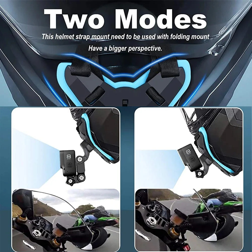 Motorcycle Helmet Strap Chin Mount For Gopro Hero 13 12 11 10 9 8 SJCAM AKASO Action Camera Mount Full Face Holder Accessories